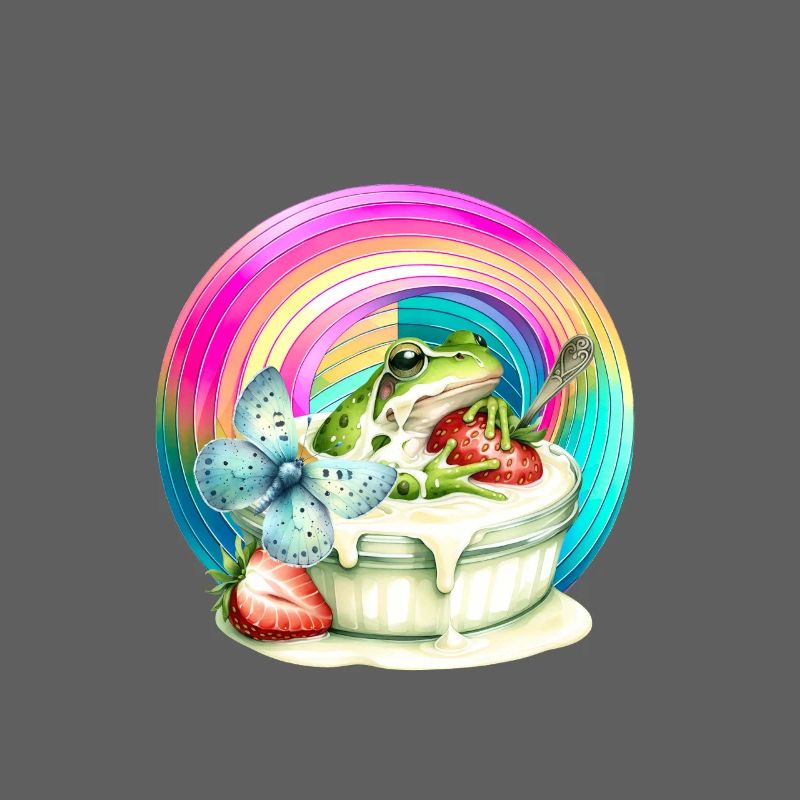 Regenbogen Frosch Eis Erdbeere Eiskrem Kind