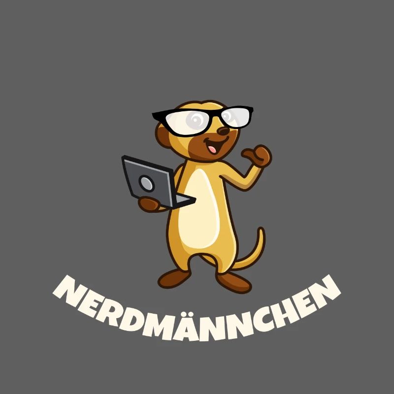 Nerd Erdmännchen mit Brille und Notebook Geschenk