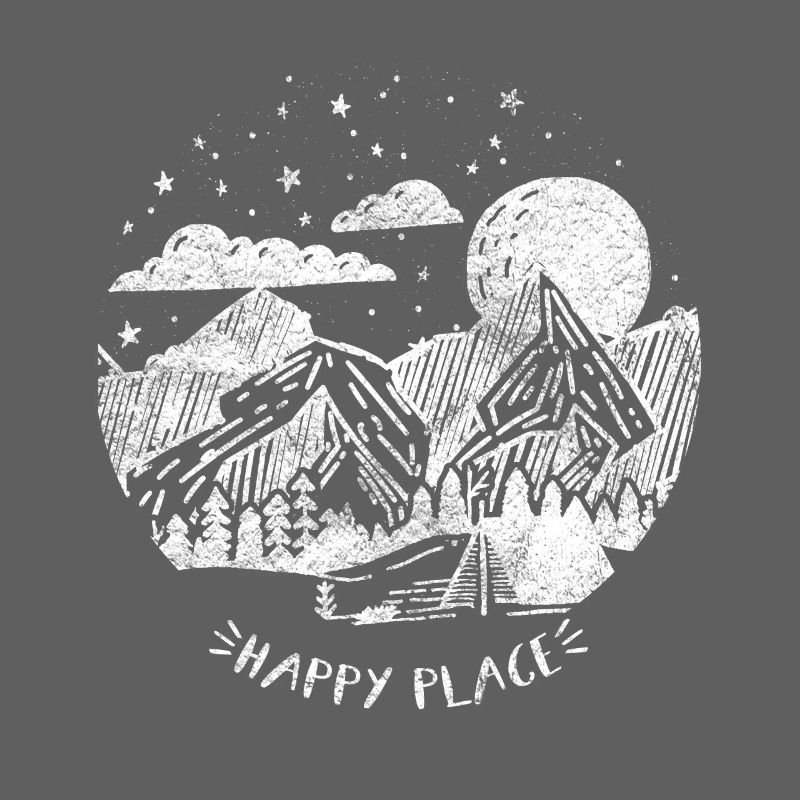 Happy Place Gift Mountain Moon Forest Star Tree