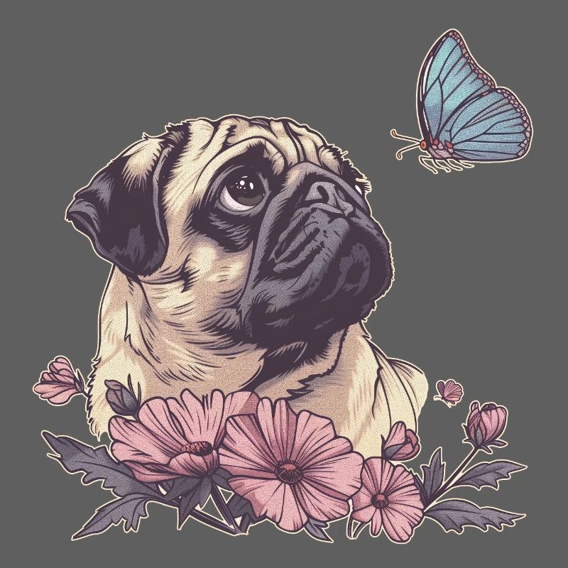Mops und Schmetterling
