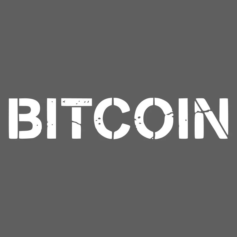 Bitcoin Text Lettering Grunge Vector