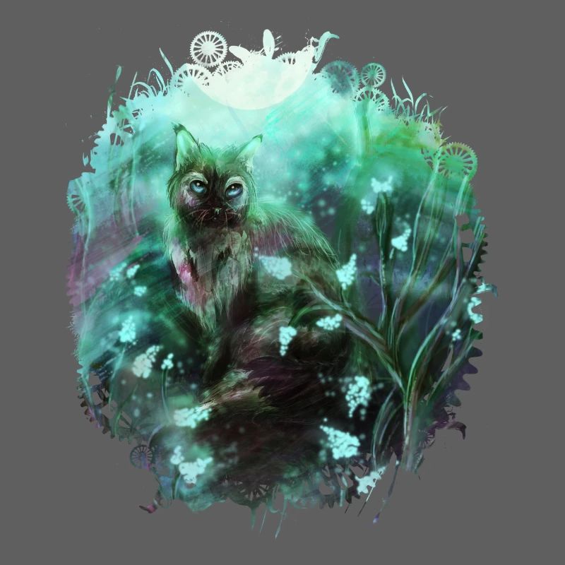 Chat dans la forêt magique