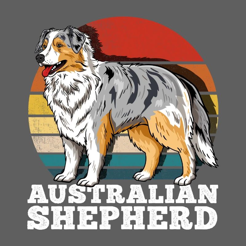 Australian Shepherd Aussie Retro