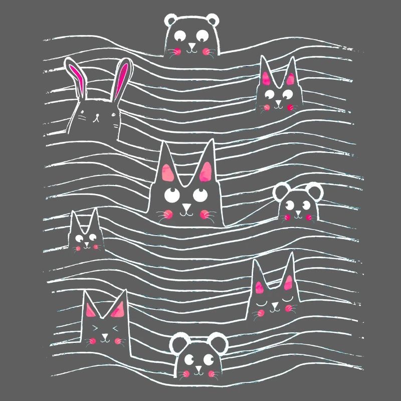 Cat - mouse - rabbit - bear - drawing illustration