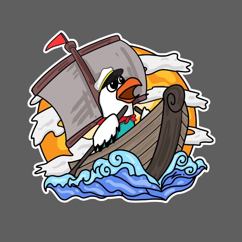 Möwe im Boot