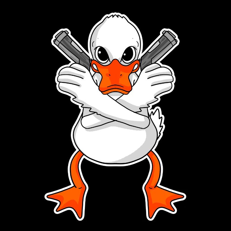 Ente mit Pistole