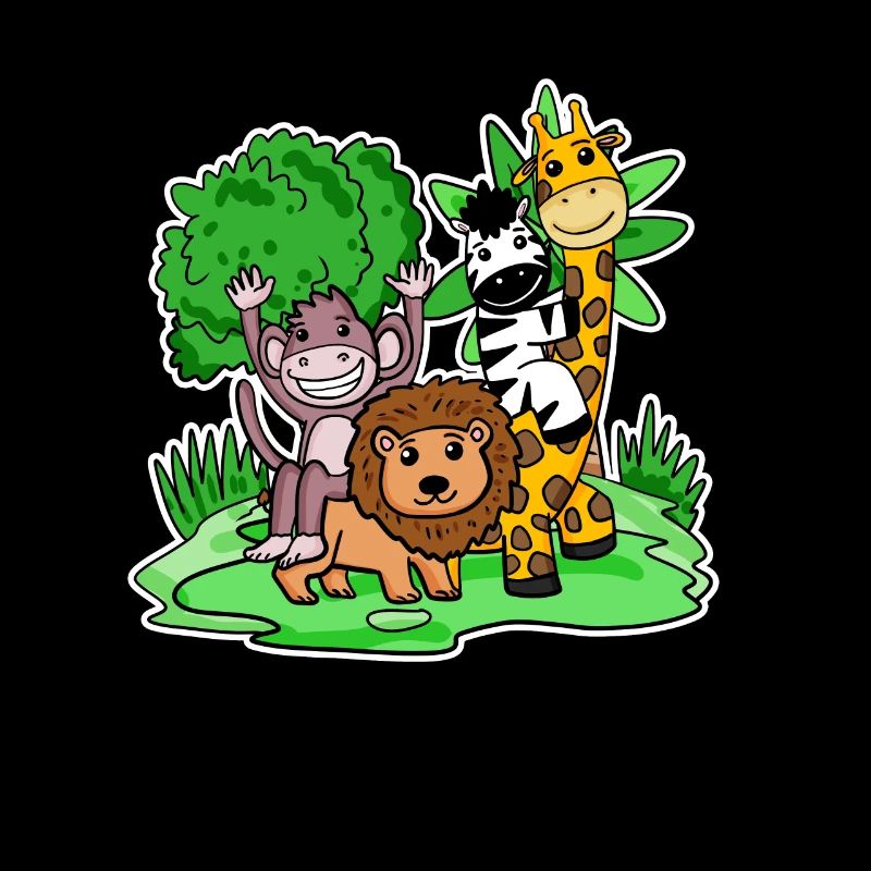 Cute Animals Monkey Lion Zebra Giraffe