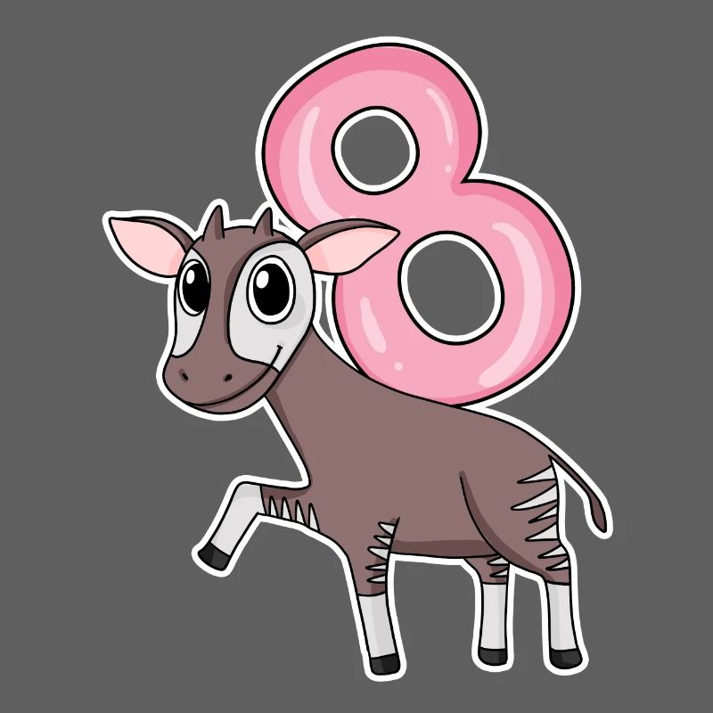 Girl 8 years old Okapi 8th birthday gift
