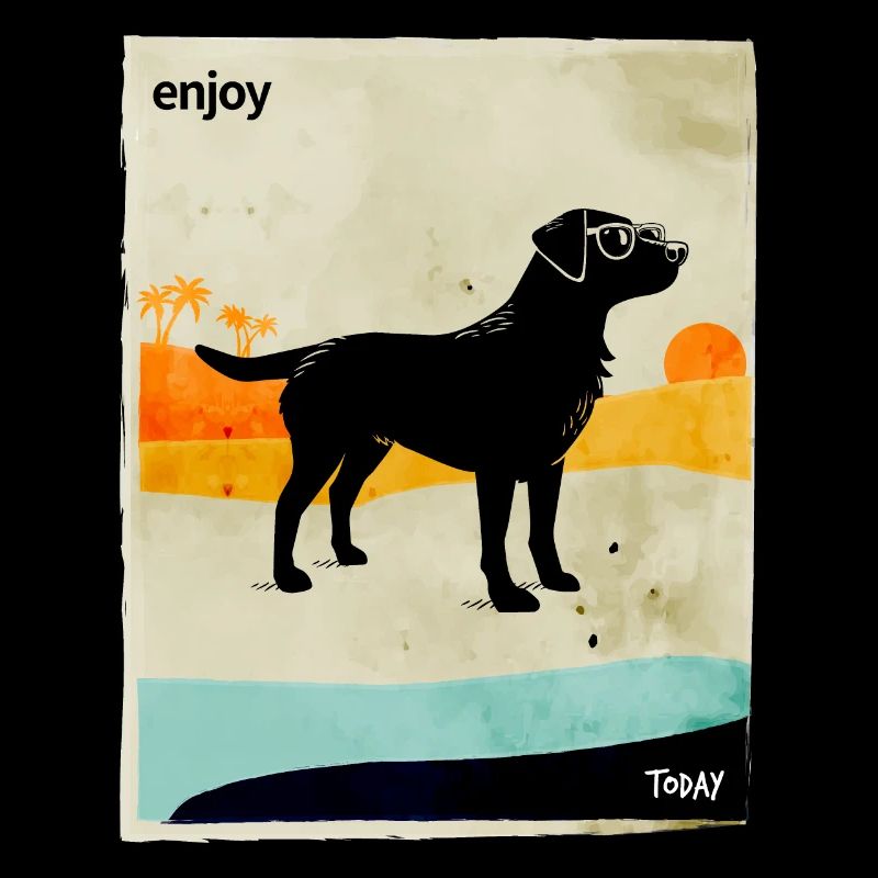 Sonnenuntergangs-labrador mit Brille