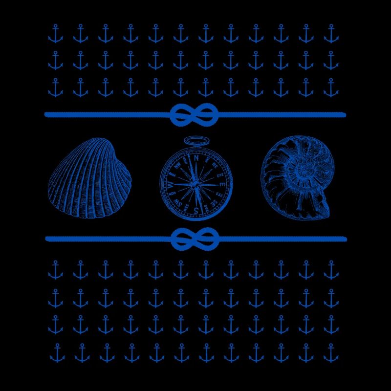 Seashells and Compass - Nautical Theme Lovers