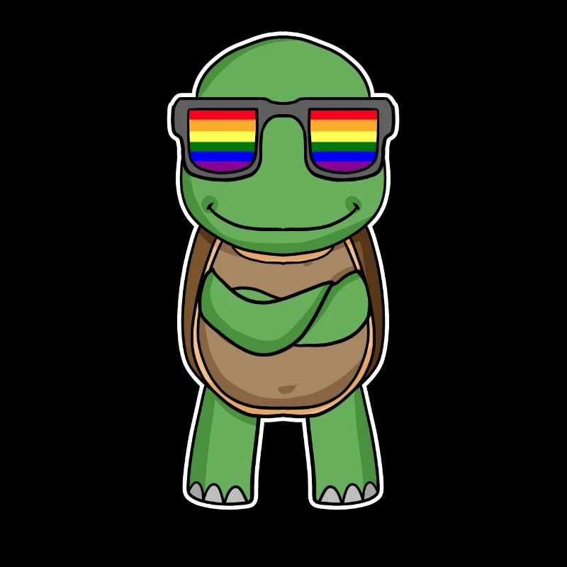 Regenbogen - Schildkröte mit Brille