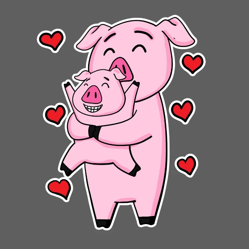 Famille de cochons - Cochon avec bébé