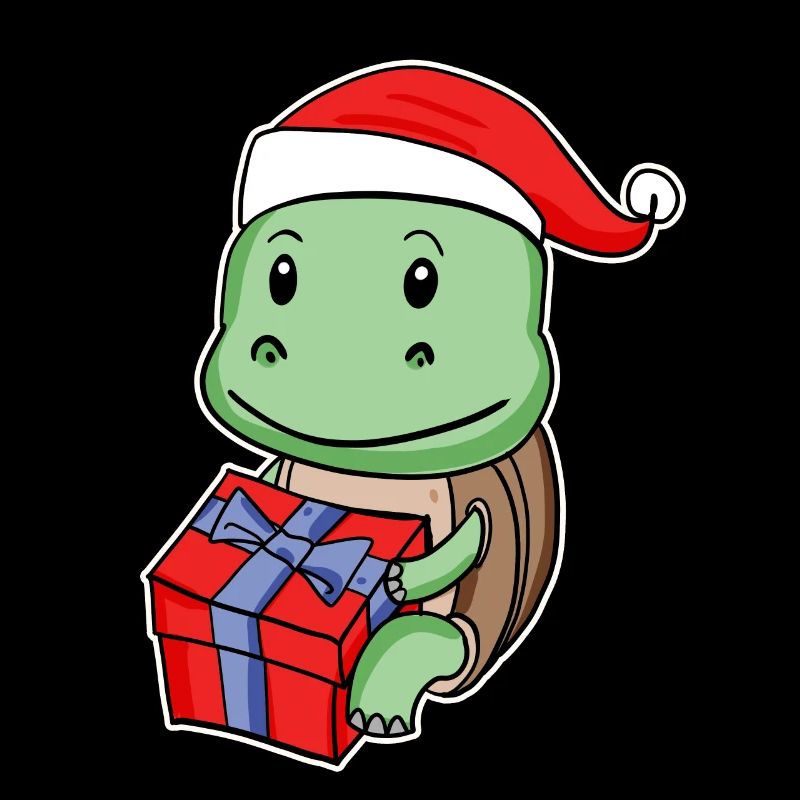 Turtle with Christmas hat