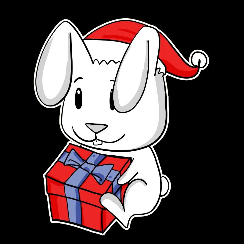 Rabbit with Christmas Santa Hat