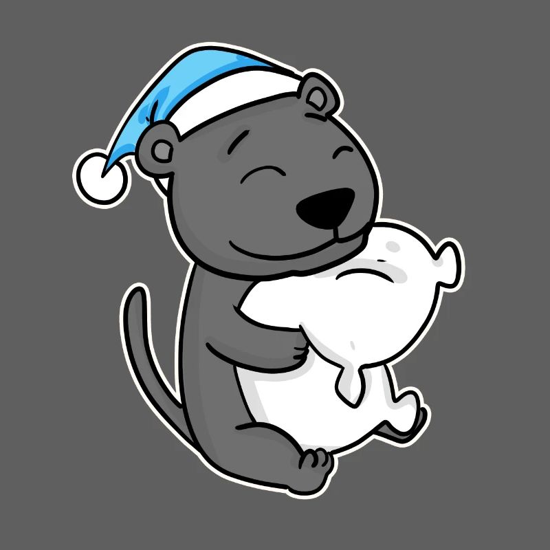 with pillow and sleepy cap