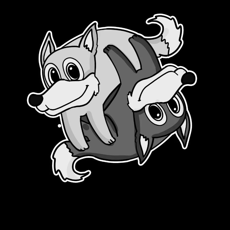 Yin Yang Wolf Wolves