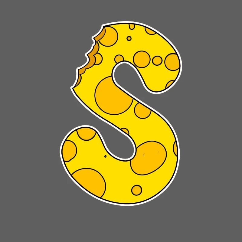 Lettre S - Lettre initiale S - Motif fromage