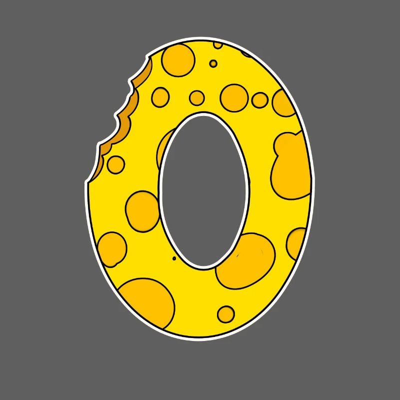 Letter O - Initial Letter O - Cheese Motif