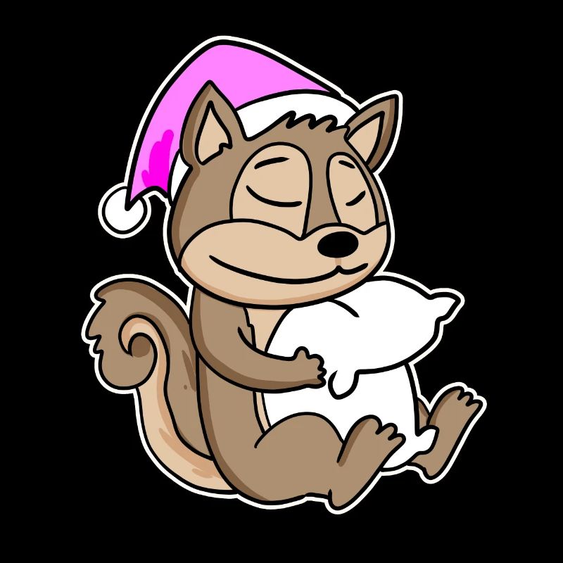 Squirrel Tired Sleeping Sleeping Girl