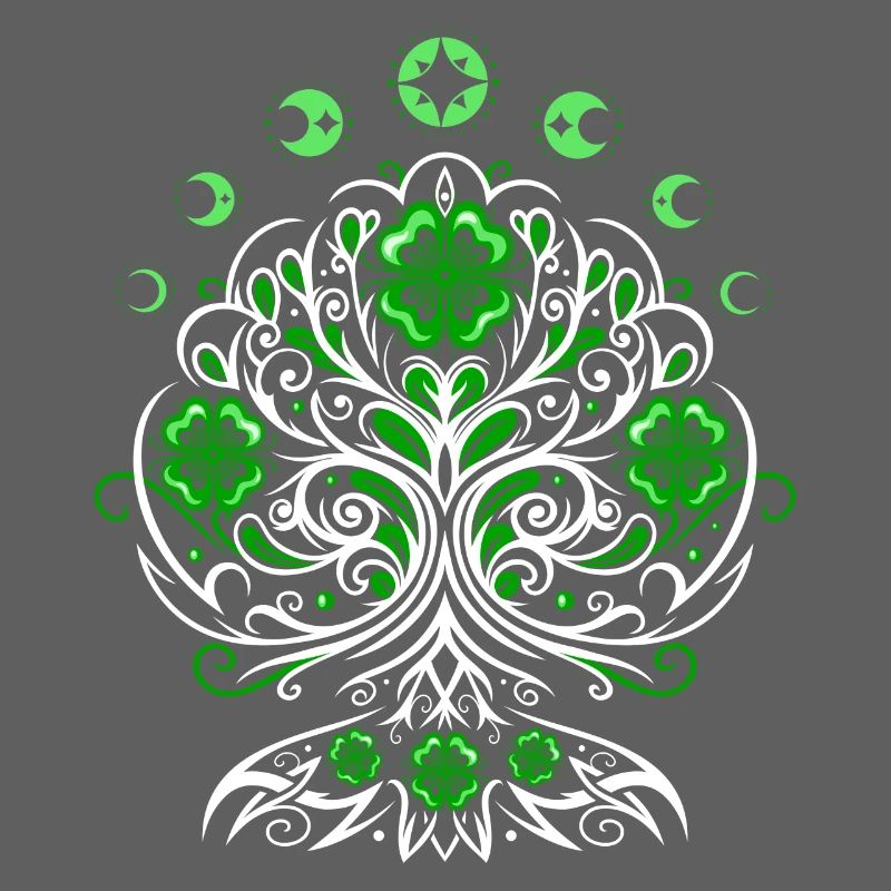 St Patricks Day Lebensbaum mit Mondphasen