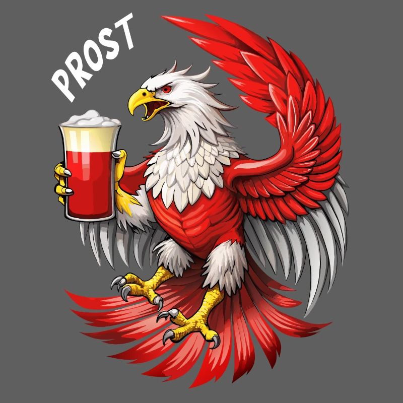 Eagle with beer cool beer drinker design.