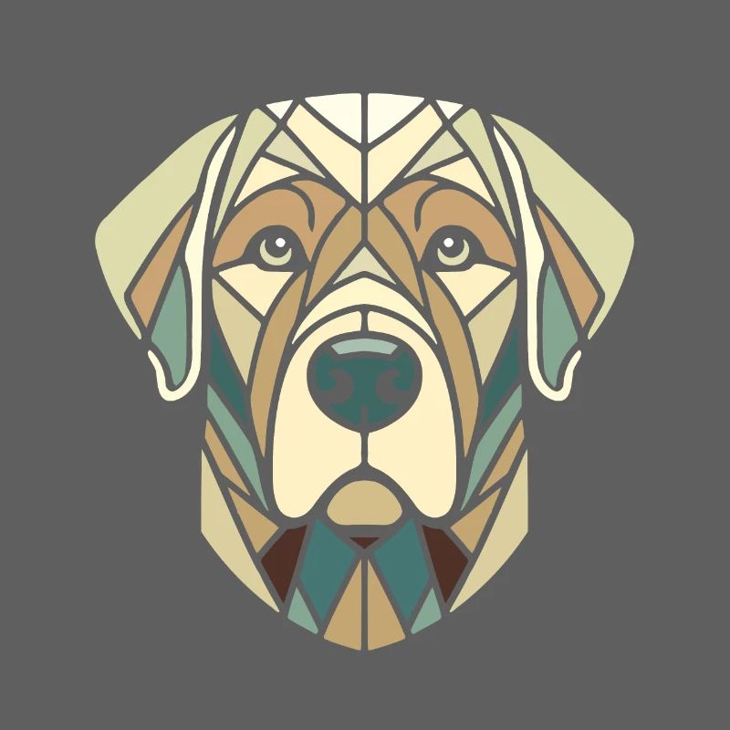 Labrador head, retriever, geometric art, polygon