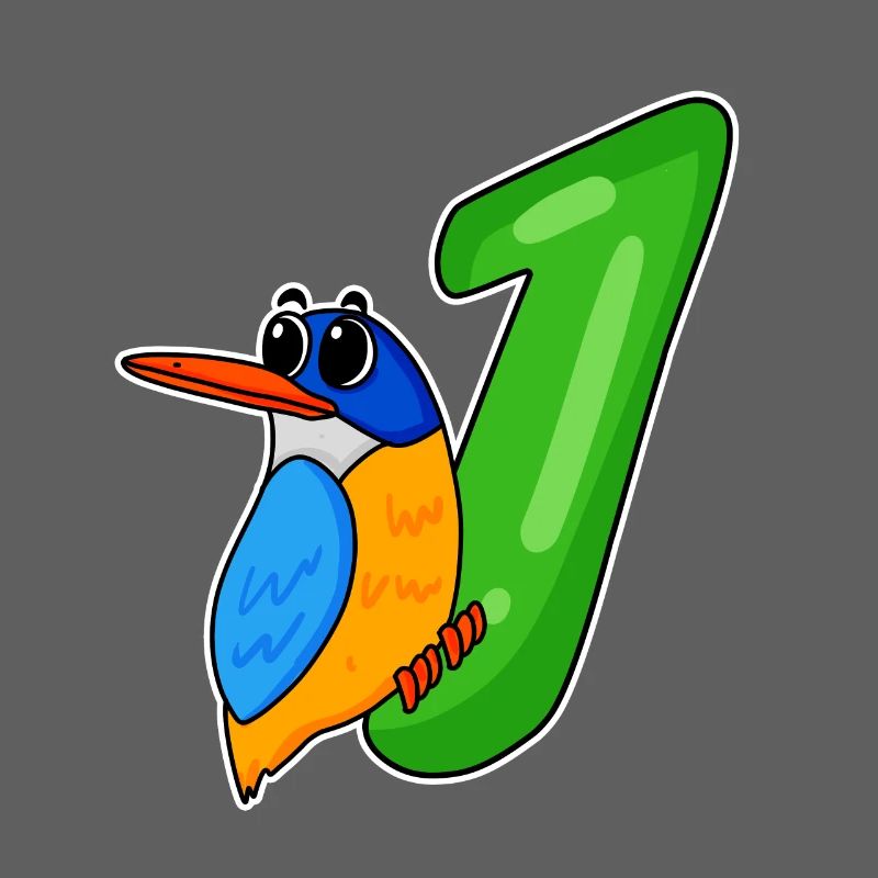1. Geburtstag Motiv Eisvogel - eins Jahre alt