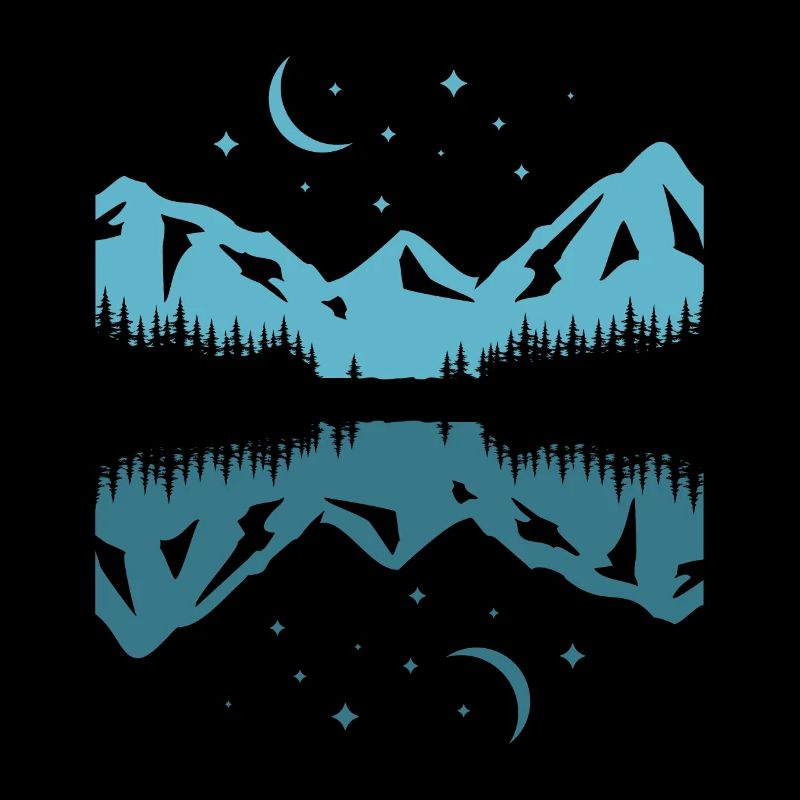 Moonlit Mountain Reflection