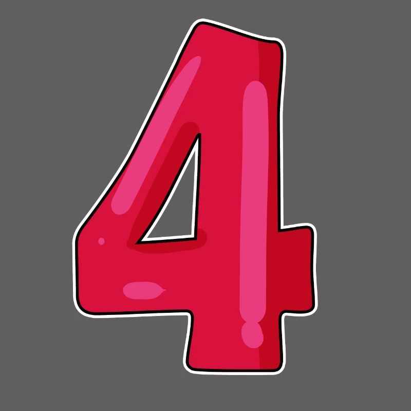 Zahl Nummer Vier 4