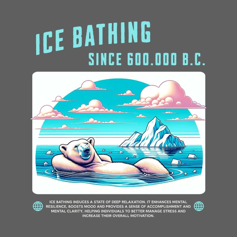Relaxed polar bear while bathing in the Arctic