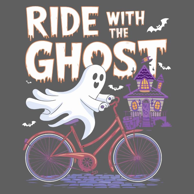 Ghostly Bicycle Ride Halloween Design