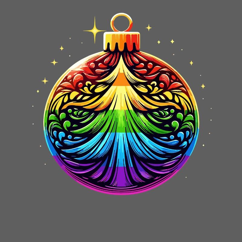 Regenbogen Weihnachtskugel mit Tannenbaum Ornament