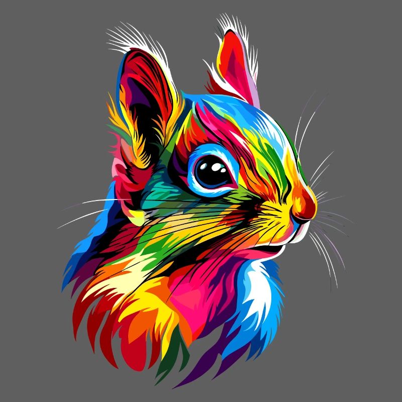 Eichhörnchen Kopfhörer Bunt Popart DJ Eichhörnchen