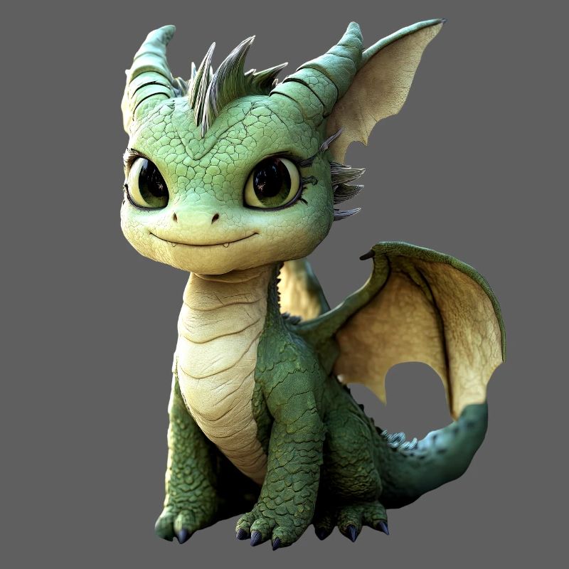 Dragon Petit Vert Bébé Dragon Mignon Dragon