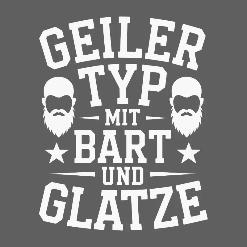 Geiler Typ Mit Bart & Glatze Glatzkopf Bartträger