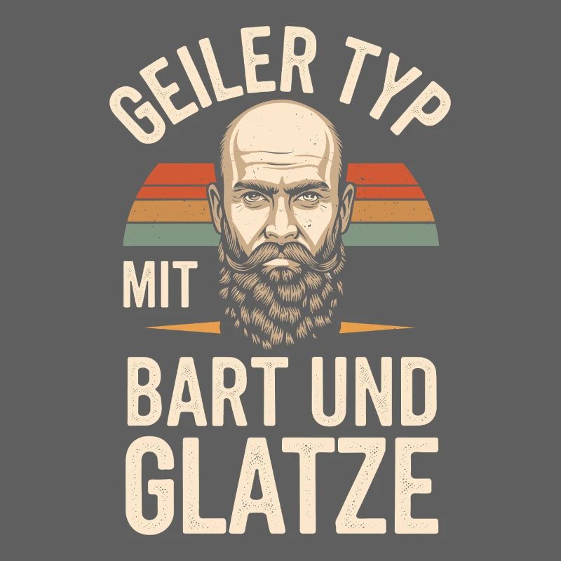 Geiler Typ Mit Bart & Glatze Glatzkopf Bartträger