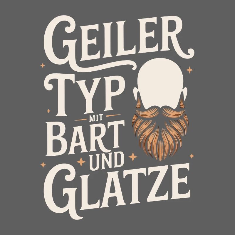 Geiler Typ Mit Bart & Glatze Glatzkopf Bartträger