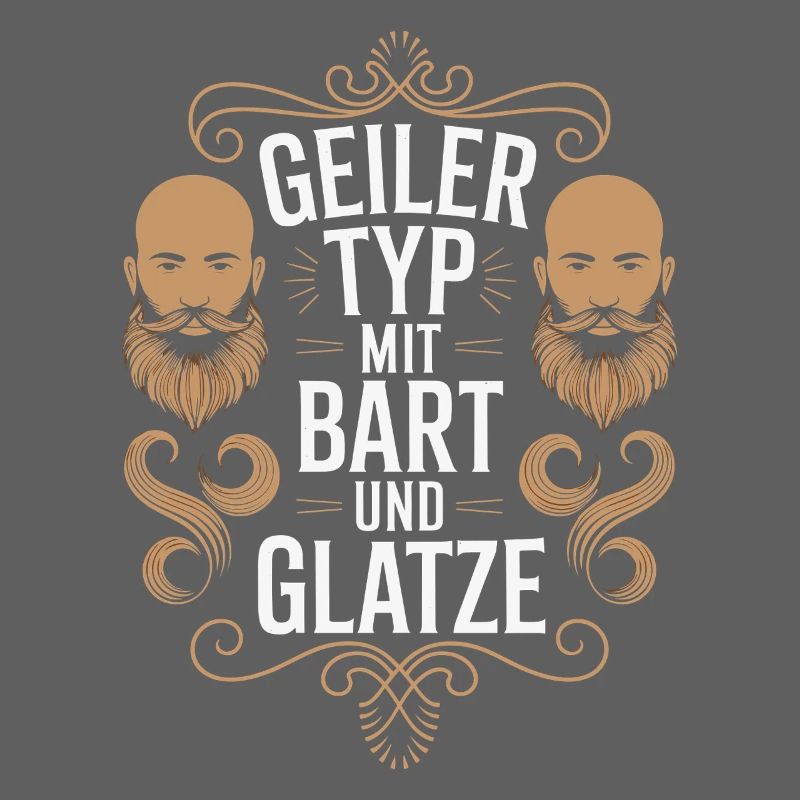 Geiler Typ Mit Bart & Glatze Glatzkopf Bartträger