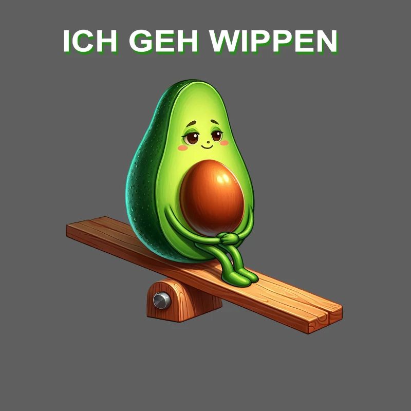 Avocado Wippe Comic süß vegan Spruch