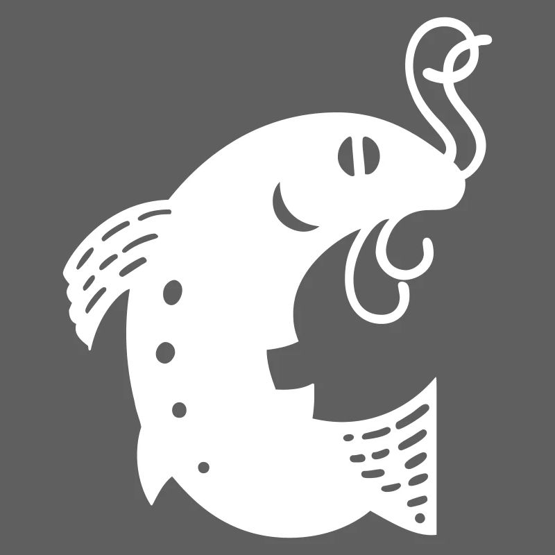 Poisson sur l’hameçon blanc Vectographie