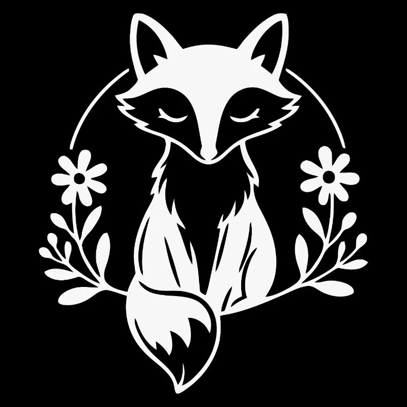 Whimsical Fox Floral Embrace