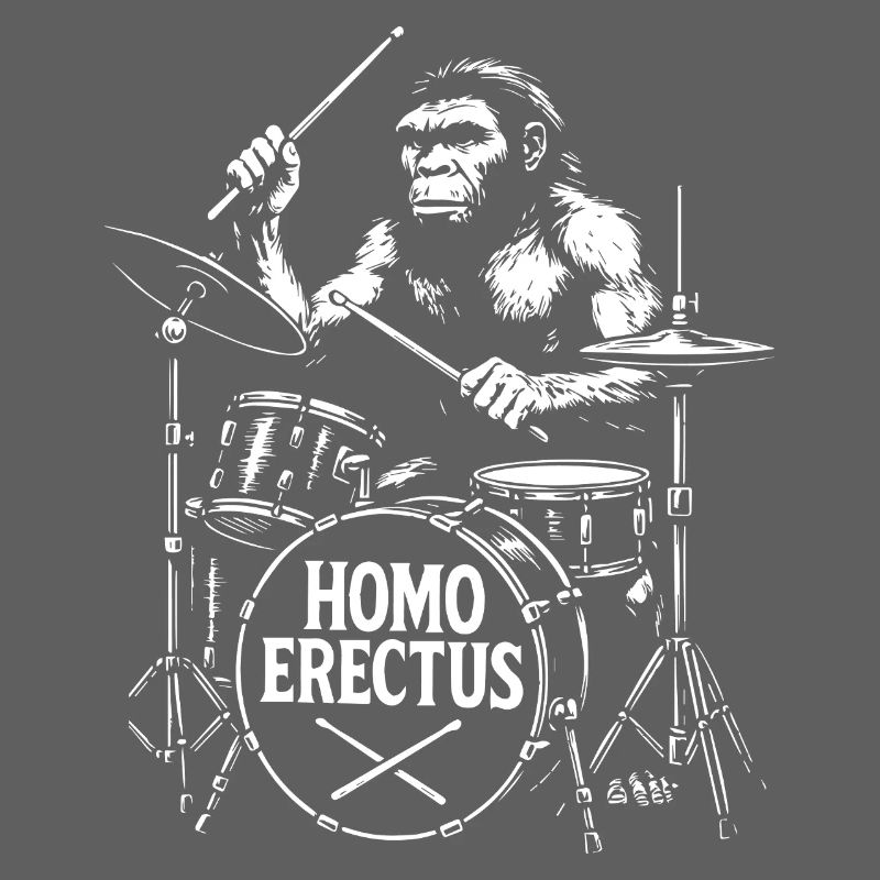 Progressiver Homo Erectus Ape mit Trommeln Geschenk