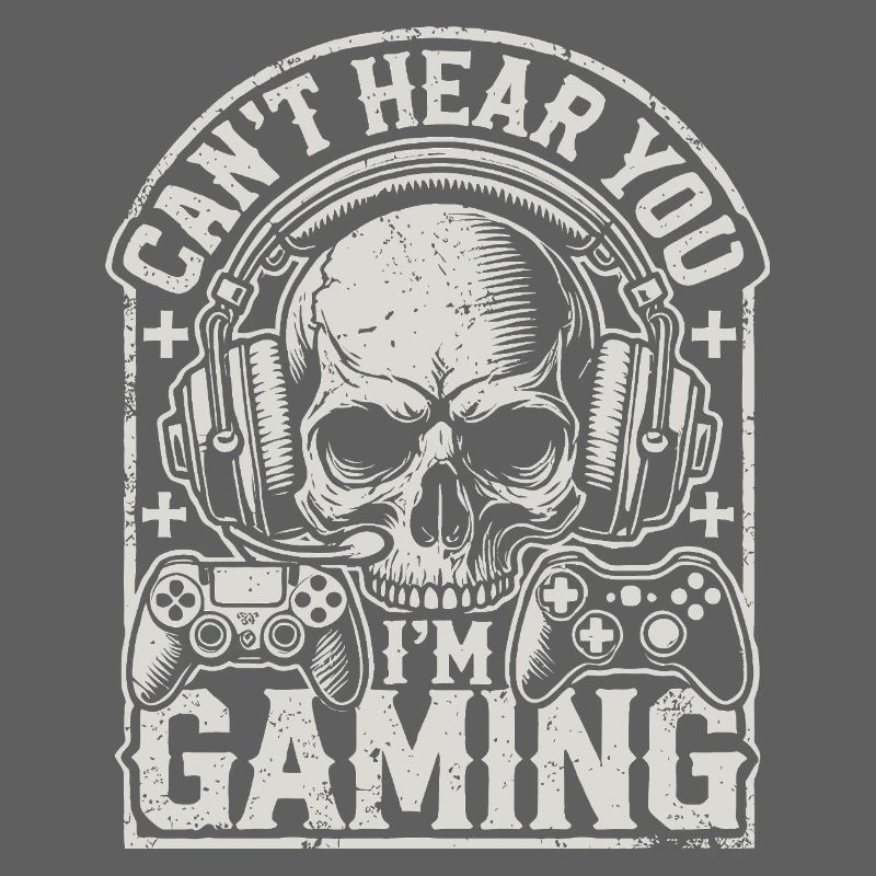 Gaming skull with headset and controllers