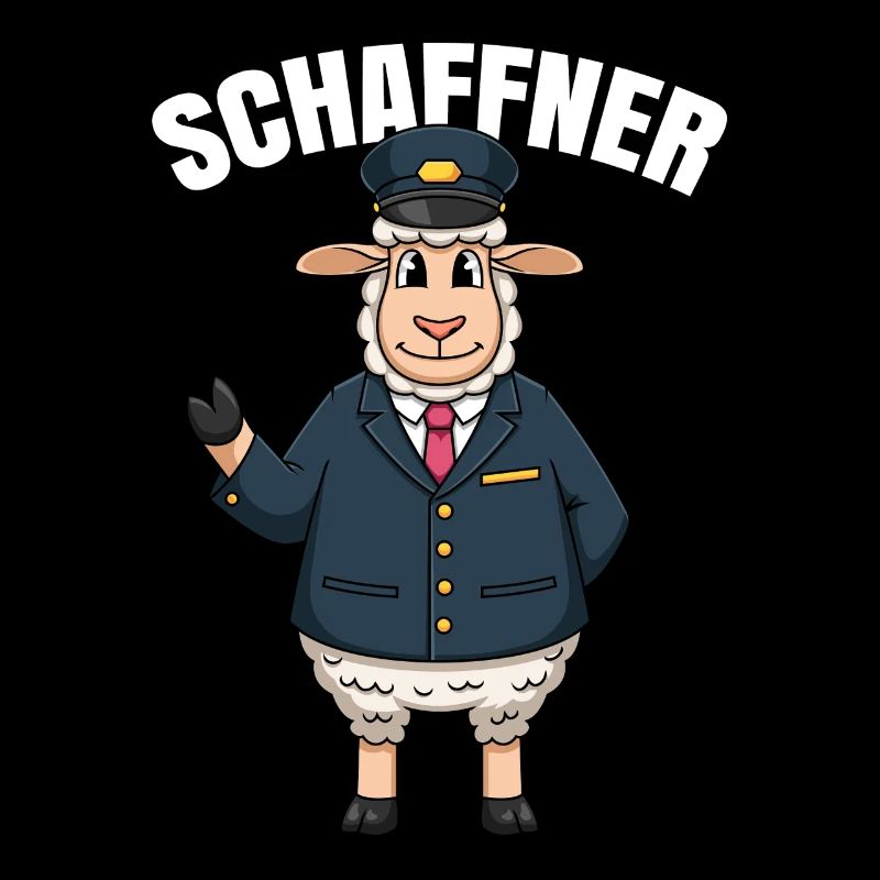 Schafe Bahnfahrer Kontrolleur Schaf Schaffner