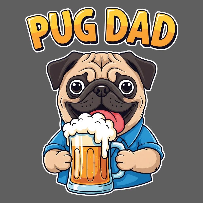 Pug Dad – Mopsbesitzer mit Bier, Geschenk
