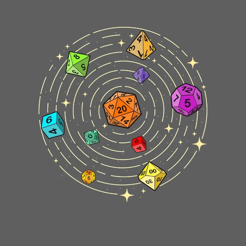 Dice Set In Space RPG Fantasy Meets Sci-Fi Style