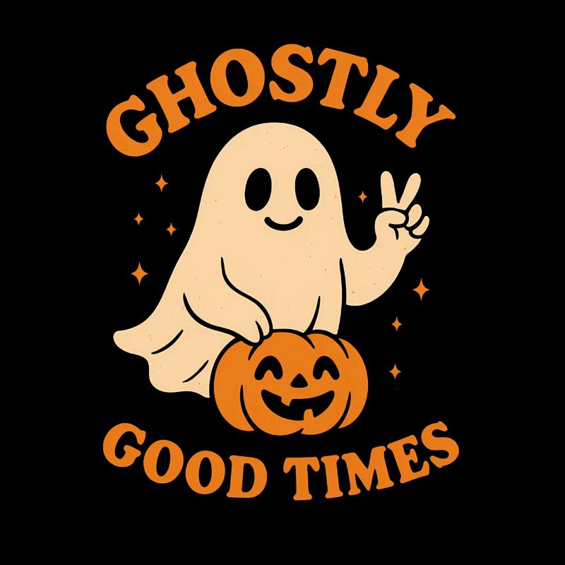 Scary ghost with pumpkin for Halloween