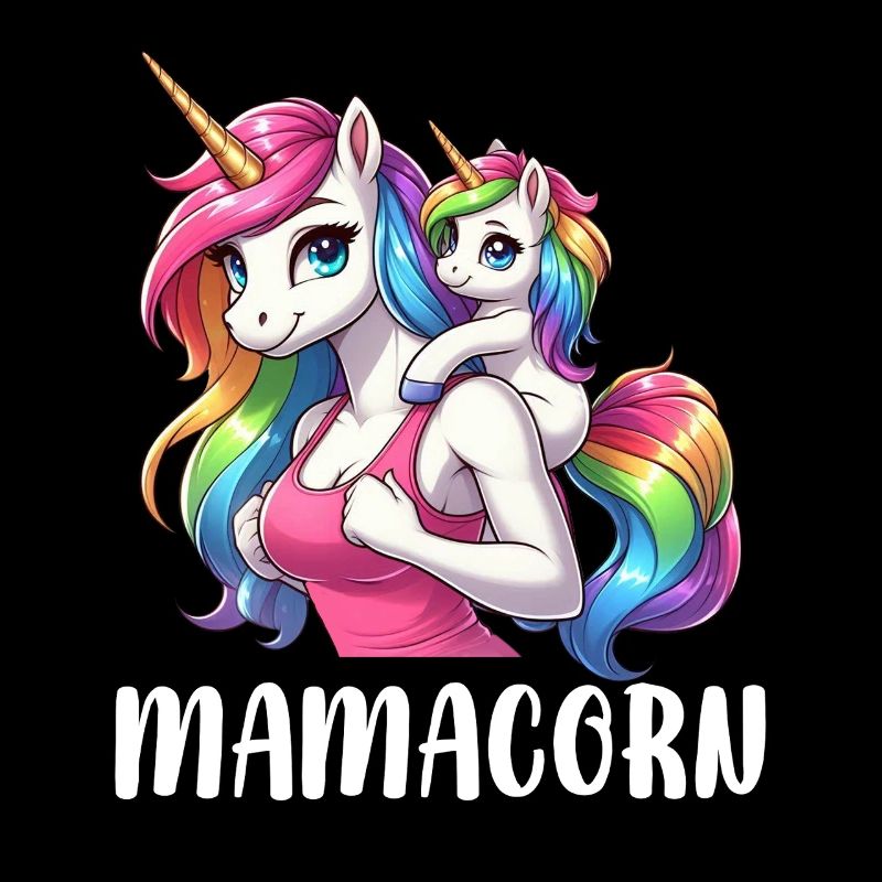Mamacorn Mama Einhorn Mutter Damen Partnerlook