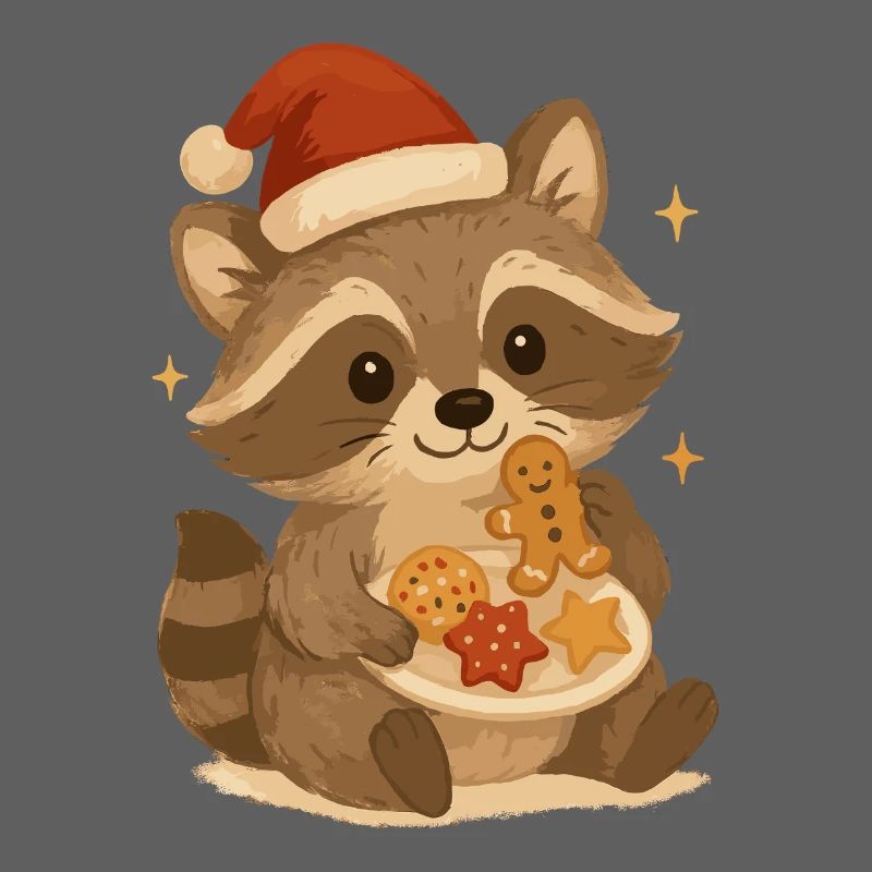 Raton laveur de Noël avec des biscuits