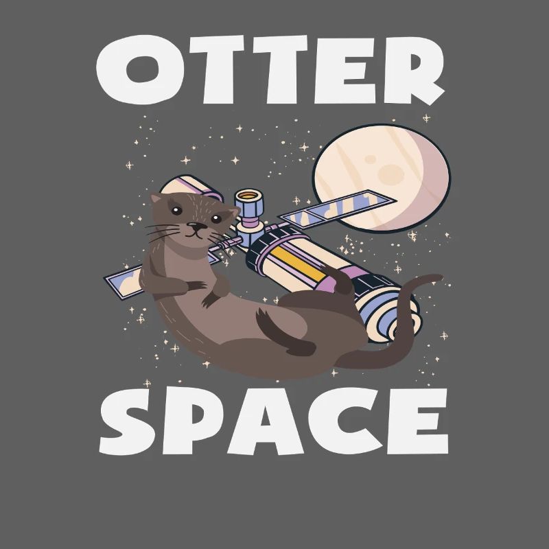 Loutre de mer dessin animé jeu de mots sur l’espace